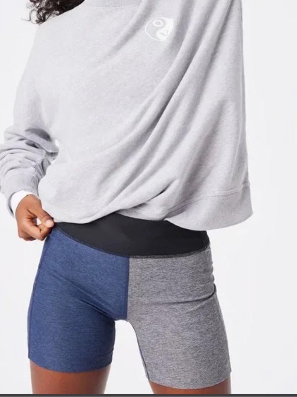 Outdoor Voices Two-Tone Blue & Gray Athletic Shorts